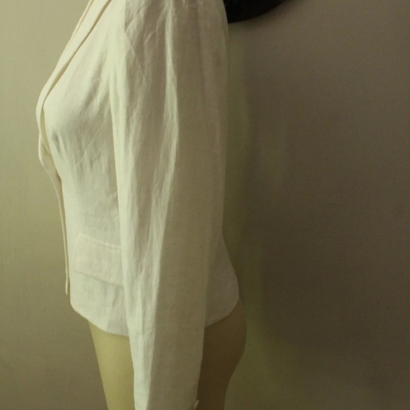 2000's NWT White Linen Emuanuel Ungaro Ladies Single Button Blazer - Picture 3 of 9